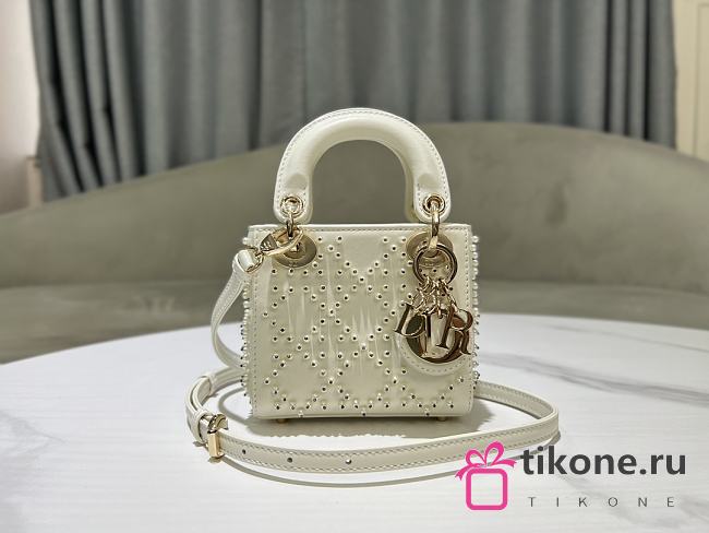 Dior Lady Mini White Bag - 12x10.2x5cm - 1