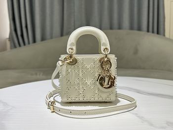 Lady Dior Micro Bag White - 12x10.2x5cm