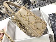 Dior Lady Small Bead Embroidery In Beige - 17x15x7cm - 3