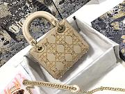 Dior Lady Small Bead Embroidery In Beige - 17x15x7cm - 2