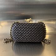 Bottega Veneta Knot In Black With Gold Chain - 19x11.5x5cm - 1