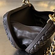 Bottega Veneta Knot In Black With Gold Chain - 19x11.5x5cm - 4