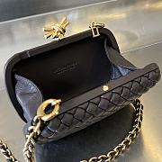 Bottega Veneta Knot In Black With Gold Chain - 19x11.5x5cm - 3