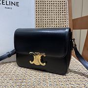 Celine Teen Triomphe Black Leather Bag - 18.5x13.5x7cm - 2