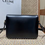 Celine Teen Triomphe Black Leather Bag - 18.5x13.5x7cm - 3