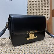 Celine Teen Triomphe Black Leather Bag - 18.5x13.5x7cm - 4