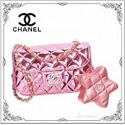 Chanel Mini Flap Bag & Star Coin Purse In Pink 19cm - 1