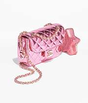 Chanel Mini Flap Bag & Star Coin Purse In Pink 19cm - 2