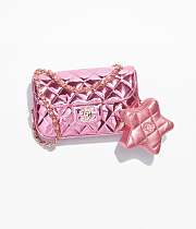 Chanel Mini Flap Bag & Star Coin Purse In Pink 19cm - 3