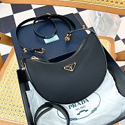 Prada Hobo Arque Black Hand Bag - 22.5x18.5x6cm - 2