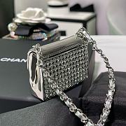 Chanel Mini Silvertone Metal & Strass Hand bag - 6x5x2.5cm - 3