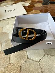 Dior Black Leather Montaigne Belt 2cm - 1