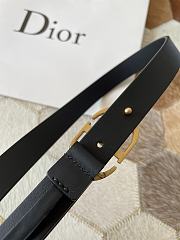 Dior Black Leather Montaigne Belt 2cm - 4