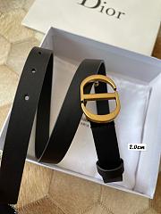 Dior Black Leather Montaigne Belt 2cm - 3