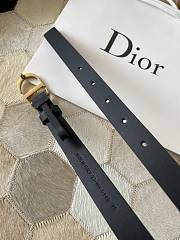 Dior Black Leather Montaigne Belt 2cm - 2