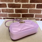 Gucci Marmont Pink Irisdescent Leather Bag - 24x12x7cm - 3