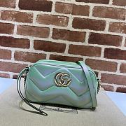 Gucci Marmont Green Irisdescent Leather Bag - 24x12x7cm - 1