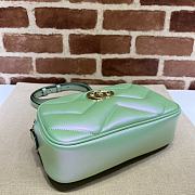 Gucci Marmont Green Irisdescent Leather Bag - 24x12x7cm - 5