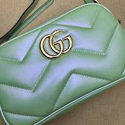 Gucci Marmont Green Irisdescent Leather Bag - 24x12x7cm - 3