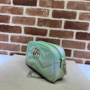 Gucci Marmont Green Irisdescent Leather Bag - 24x12x7cm - 2