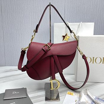 Dior Saddle Bag In Red - 25.5x20x6.5cm