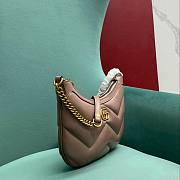 Gucci Marmont Half-Moon-Shaped Pink Mini Bag - 26x17x4cm - 3