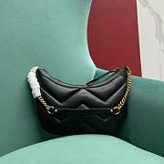 Gucci Marmont Half-Moon-Shaped Black Mini Bag - 26x17x4cm - 3