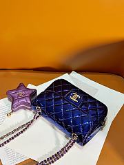 Chanel Mini Flap Bag & Star Coin Purse Purple - 19x12.5x5cm - 2