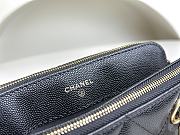 Chanel Black Caviar Double-Zipped Bag - 18x11x4cm - 2