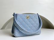 Chanel Vintage Blue Denim Hand Bag - 18x13x7cm - 2