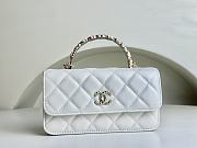 Chanel Classic Flower Chain White Bag Small Size - 17x10x4cm - 1