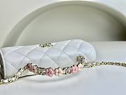 Chanel Classic Flower Chain White Bag Small Size - 17x10x4cm - 5