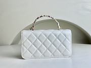 Chanel Classic Flower Chain White Bag Small Size - 17x10x4cm - 3
