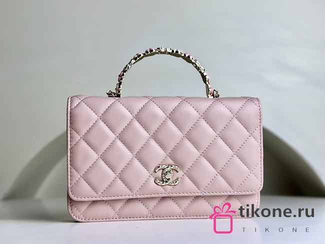 Chanel Classic Flower Chain Pink Bag - 17x10x4cm - 1