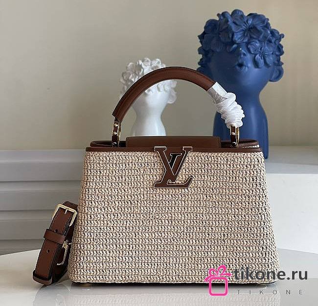 Louis Vuitton Raffia Capucines Brown Leather - 27x18x9cm - 1