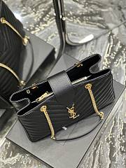 YSL Black Leather Chain Tote Bag - 33×22×15cm - 4