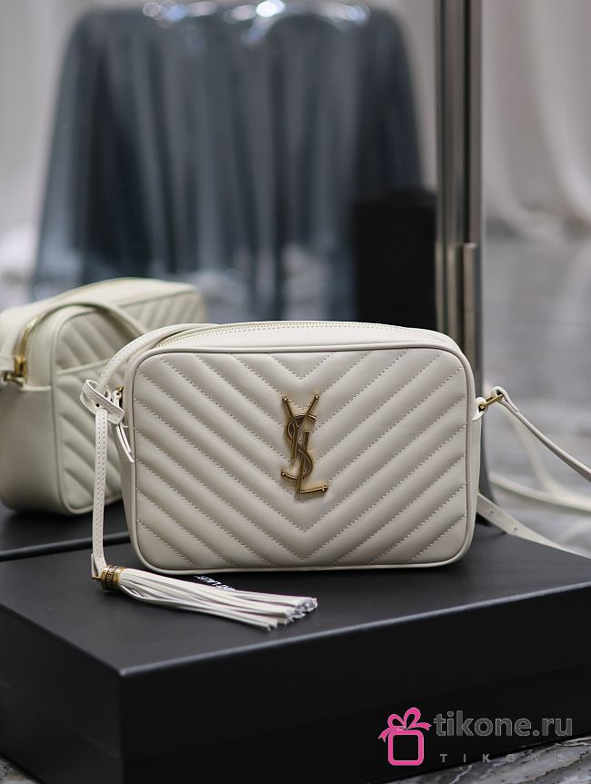 YSL Loulou White Leather Handbag - 33×22×15cm - 1