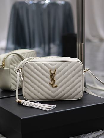 YSL Loulou White Leather Handbag - 33×22×15cm