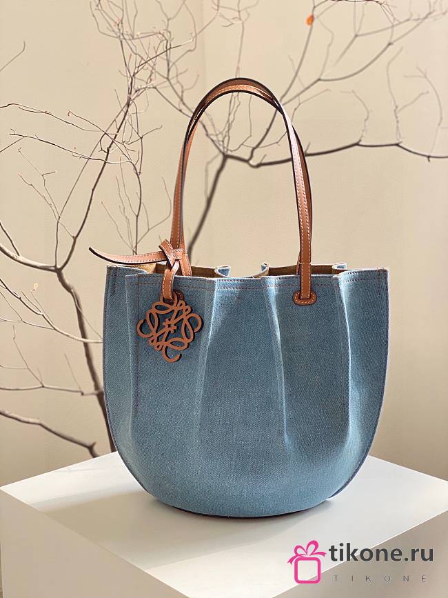 Loewe Shell Blue Tote - 33x25x15cm - 1