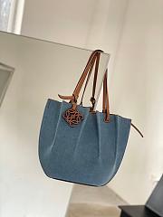 Loewe Shell Blue Tote - 33x25x15cm - 5