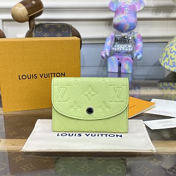 Louis Vuitton Portomone Rosali Green Wallet - 11x8cm