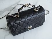 Chanel 23k Lambskin Black Flap Bag - 13x20x9cm - 2