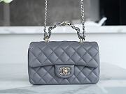 Chanel 23k Lambskin Grey Flap Bag - 13x20x9cm - 1