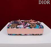 Dior Horizontal Embroidery Pink Tail Flower Bag - 22x12x6cm - 3