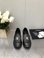 Chanel CC Gold Loafers Black - 1