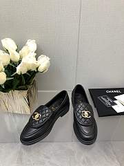 Chanel CC Gold Loafers Black - 3