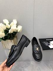 Chanel CC Gold Loafers Black - 2