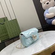 Gucci Marmont Mini Bag In Light Blue - 16.5x10x4.5cm - 2