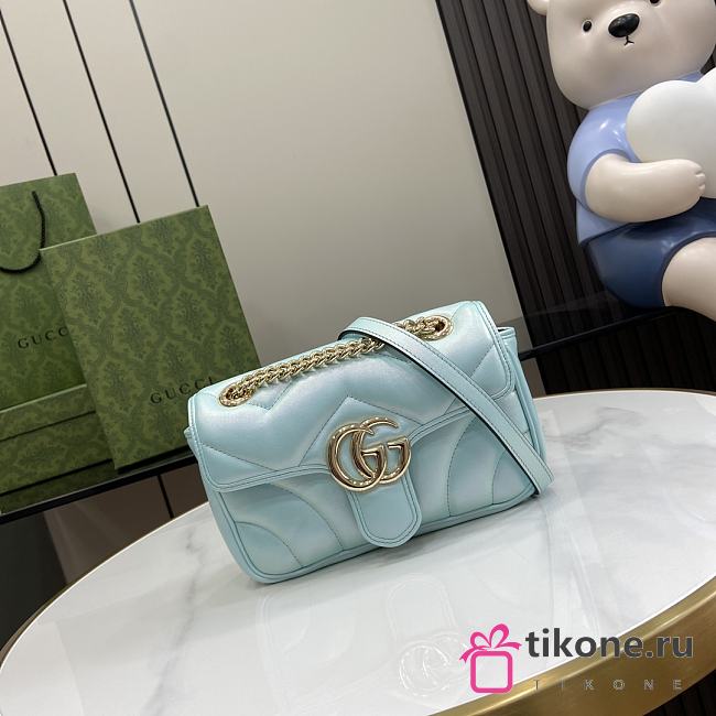 Gucci Marmont Bag In Light Blue - 23x14x6cm - 1