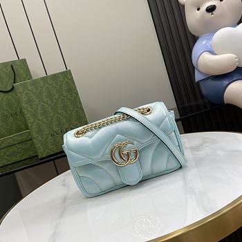 Gucci Marmont Bag In Light Blue - 23x14x6cm